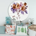 thumbnail image 2 of Designart 'Purple Wildflowers On White IV' Traditional Circle Metal Wall Art 36x36 - Disc of 36, 2 of 5