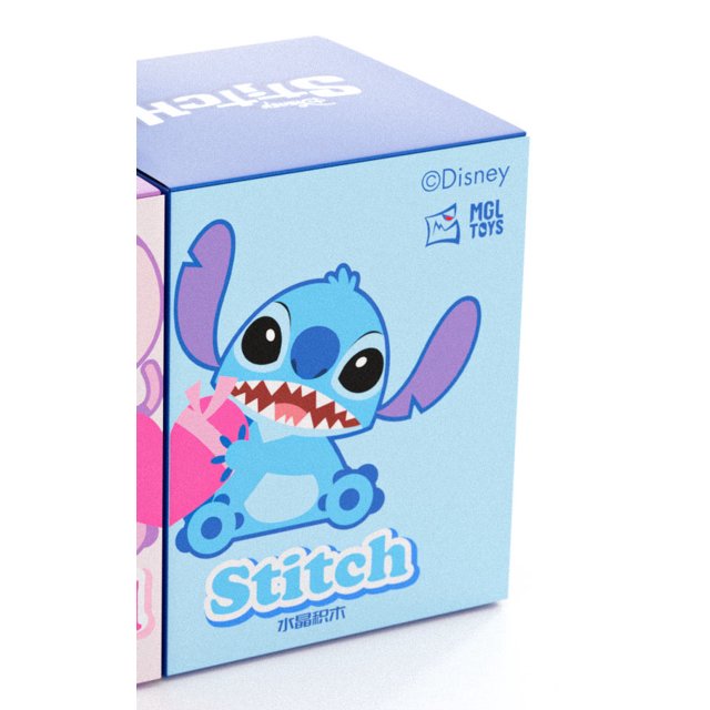 figuras de acción de Stitch y Angel, 14cm, bloques de construcción de cristal, regalos para la decoración de la habitación de los niños