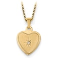 thumbnail image 3 of 14K Two-Tone Gold Sets Diamond 16Mmdiamond Heart Locket & Gold-Plated Sterling 12Mm Pendant, 3 of 4
