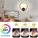 thumbnail image 3 of Lámpara LED de pared interior redonda de 12W, lámpara de pared negra, blanca cálida, 3000K, moderna para dormitorio, sala de estar, escalera, pasillo, CA 220V, 3 of 5