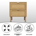 thumbnail image 6 of Sango Orre Brown 2-Drawer Nightstand, Rattan Panels and Cylindrical Legs, 6 of 7