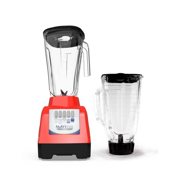 Licuadora Nutrimix 750W 2 Velocidades + Pulsos Vaso Vidrio 1.2L y Plástico 2L Rojo