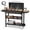 Black griddle with shelf, variant on FLARO 30" 4-Burner Propane Griddle, 60000BTU Flat Top Gas Grill with Lid, Outdoor Bbq Camping Griddle, Black