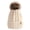 Beige, variant on Winter Beanie Knit Hat for Women Warm Fleece Lined with Faux Fur Pom Poms Womens Thick Ski Hats Knitted Skull Cap