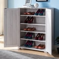 thumbnail image 4 of Furniture of America Dilon Contemporary 5-Shelf Shoe Cabinet, White Oak, 4 of 4