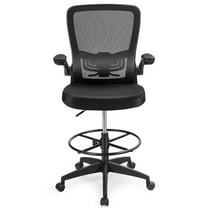 Barara King Office Chairs,Mesh Chairs,Height Adjustable Drafting Chair with Flip Up Arms-Black