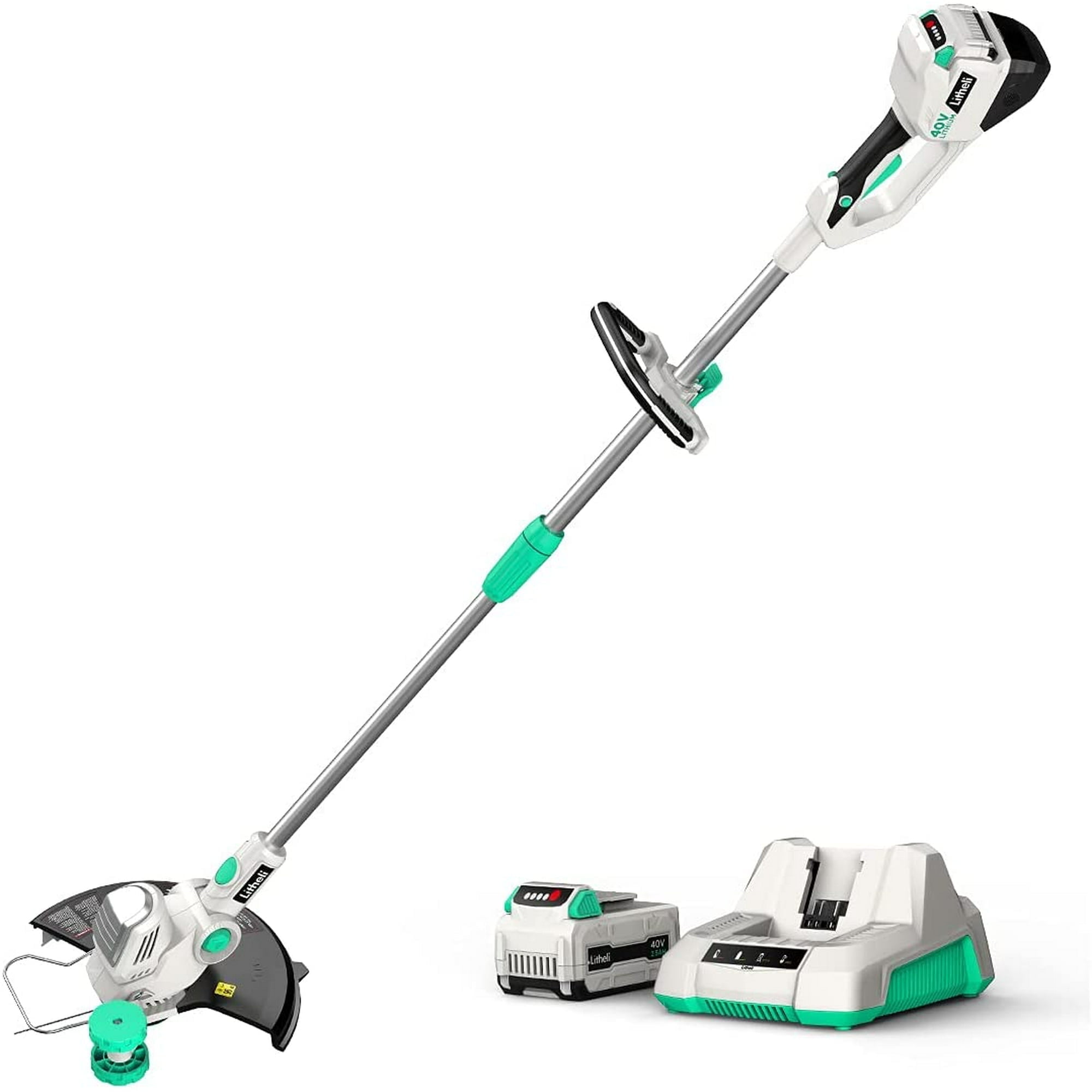 Litheli 40V 13" Cordless String Trimmer, Battery Powered Grass Trimmer & Wheeled Edger With 2.0Ah Battery and Charger