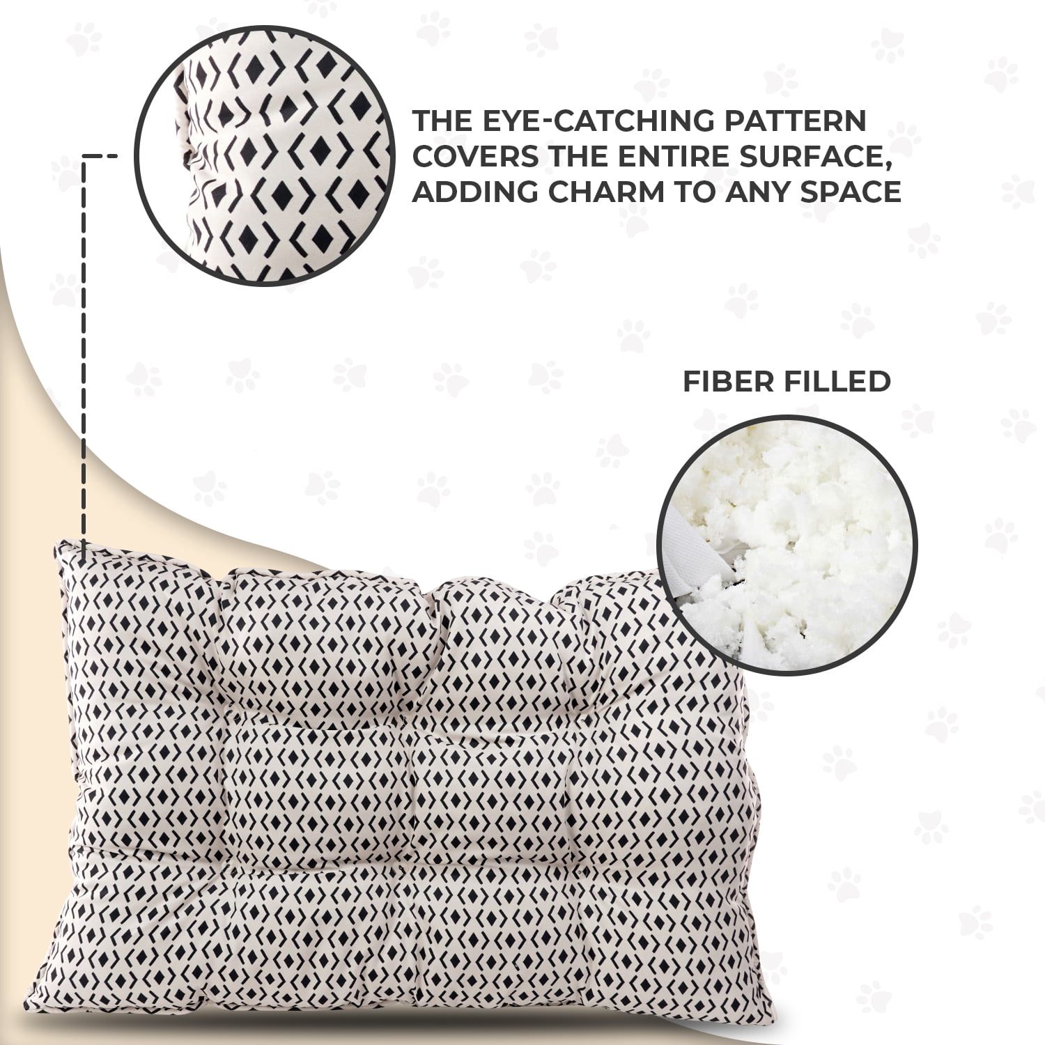 Details Luxury Printed Microsuede Tufted Pet Mat for Dogs and Cats - Durable, Comfortable, and Stylish Bedding for Small to Large Breeds