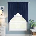 thumbnail image 6 of Navy Blue White Geometric Kitchen Window Curtains, Swag Curtains Valance for Bedroom Living Room Bathroom, Modern Herringbone Abstract Art Rod Pocket Window Curtain Block Drapes 2 Panels 36"x63", 6 of 9