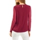 thumbnail image 3 of INSPIRAR CHIC Blusas Casuales de Cuello Redondo para Mujeres con Encaje Floral de Manga Larga en Chiffon Color Rojo Vino, 3 of 8