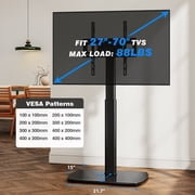 RTVR Swivel Floor TV Stand with Mount for 27 to 70 inch Flat Curved Screens, Roku TV Legs Replacement for Home Office