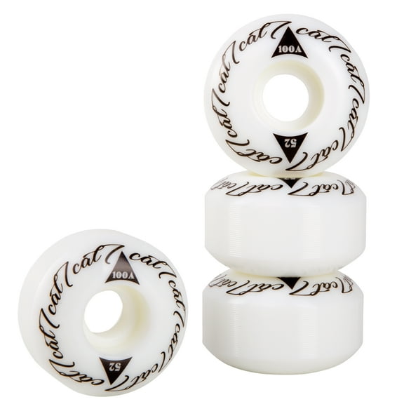 Cal 7 Catch-22 Skateboard Wheels, 52mm & 100A, Black & White Design (Notorious)