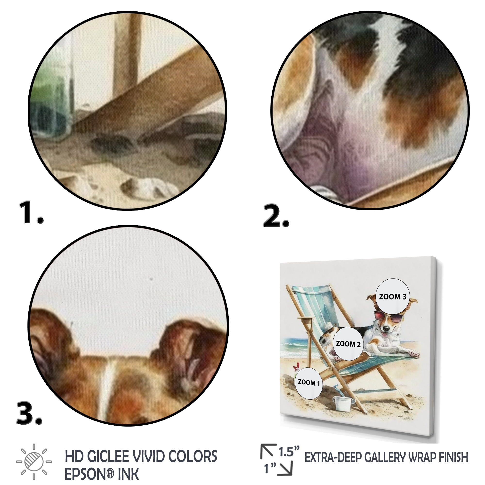 Designart Dog Laying On Chair At The Beach III Canvas Wall Art