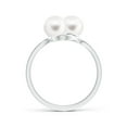 thumbnail image 2 of ANGARA Dual Freshwater Cultured Pearl Ring with Diamond Accents in 14K White Gold for Women | June Birthstone, Birthday, Anniversary, Jewelry Gift for Women | Pearl Ring, 2 of 9