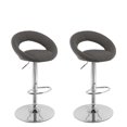 thumbnail image 1 of CorLiving Round Open Back Adjustable Fabric Barstool, set of 2, 1 of 9