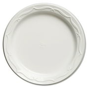 Genpak Aristocrat Plastic Plates, 6 Inches, White, Round, 125/Pack