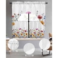 thumbnail image 3 of Seasonal Botanical Blooms Kitchen Curtains Sets 36 Inch Length with Valance, Watercolor Floral Swag Valances and Tiers Curtain Set Drapes Swag Curtains for Living Room, Bathroom, Bedroom, Cafe, 3 of 6