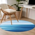 thumbnail image 3 of Area Rug 48in, Abstract Minimalism Blue Ocean Waves Floor Carpet Living Room Rug, Aqua Theme Non-Slip Welcome Mat Indoor Rugs for Bedroom Dining Room, 3 of 9