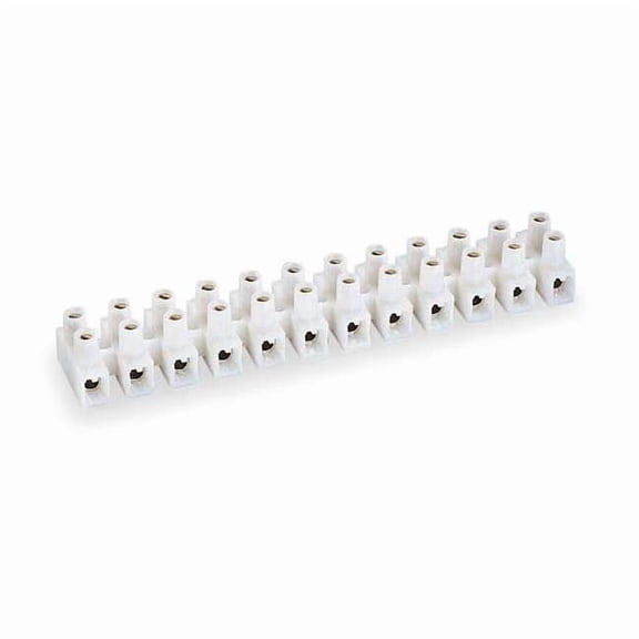 Barrier Strip, 12 Pole, 2 Row, 35 A, 300 V AC, 10 AWG, Screw Termination