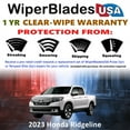 thumbnail image 2 of 2023 Honda Ridgeline Beam Wiper Blades Wipers w/1yr Warranty (Set of 2) (WiperBladesUSA), 2 of 5