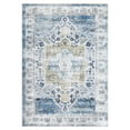 thumbnail image 2 of Assaile Blue 8*10ft Persian-style retro print Polyester Rectangle Washable Foldable Grid Printed Area Rug for Hallway Bathroom Entryway, 2 of 7
