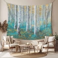 thumbnail image 2 of Teal Yellow Oil Painting Large Tapestry for Bedroom Wall Hanging Tapestry, Contemporary Abstract Art Ceiling Backdrop Tapestries Poster Blanket Wall Decor for Teens Room Living Room Dorm 100" x 59", 2 of 8