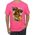 thumbnail image 1 of Wild Bobby, Golden Retriever Dog Portrait, Dog Lover, Men's Graphic Tees, Neon Pink, Large, 1 of 3
