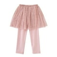 thumbnail image 2 of 2-8T Girls Footless Leggings Tights with Ruffle Tutu Skirts Kids Culottes Ballet Pantskirt, 2 of 10