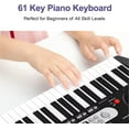 thumbnail image 4 of Kids Piano Keyboard, 61 Key Electronic Keyboard Piano for Beginners with Microphone, Speakers, Stand, Stool and Bag, Portable Digital Music Keyboard Teaching, 4 of 7