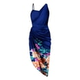 thumbnail image 4 of HKEJIAOI Robes de Cocktail Cadeau d'Anniversaire Robe d'Été Imprimée Sans Bretelles Sans Manches Robe de Soirée Fumée Économies Liquidation Bleu, 4 of 6