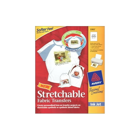 avery transfer walmart stretchable 5pc sheets printable