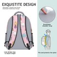 thumbnail image 5 of Princess and Castle Pink Pattern Backpack for School, Cute School Bag with Adjustable Shoulder Straps and Padded Back, 15.3"x11"x6.7", 5 of 5