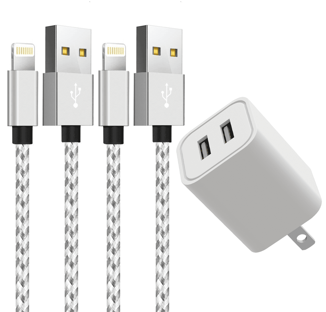 Authentic Short Two 8inch USB Type-C Cable Works with Lenovo ZUK Z2 Pro Also Fast Quick Charges Plus Data Transfer! White+Black 
