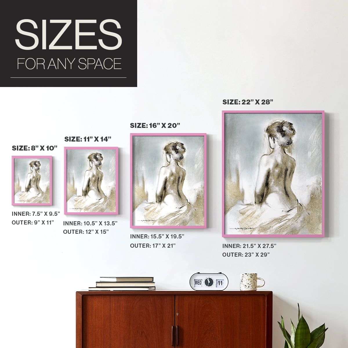 Figure in Golden Light II in Paper Solid Wood 11 x 14 Framed Print