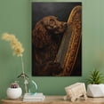 thumbnail image 2 of Boykin Spaniel Cute Dog Harp Stretched Canvas Size 8x12 – Retro Boykin Spaniel Dog Batter in Action With Harp for Themed Living Room, 2 of 5