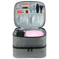 thumbnail image 3 of Detachable 2 Tier Nail Polish Organizer - Holds 40 Bottles (15ml - 0.5 fluid oz), Nail Polish Case with Tool Storage Pouch(Black), 3 of 3