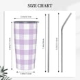 thumbnail image 4 of KLL Purple Checkboard Stainless Steel Vacuum Insulated Coffee Cup 20 oz Lids and Straws,Insulated Travel Mug Water Cup with Leak-Proof Straw Lid & Flip Lid, 4 of 8