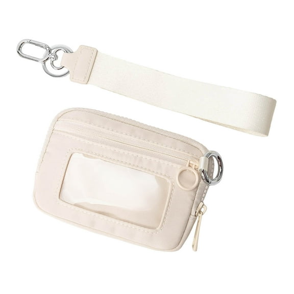 Mini Zip Around Wristlet Wallet for Women Waterproof Detachable Keychain Pouch Wristlet Portable Phone Coin Purse Coin Pocket Solid Print Small Wallet with Key Ring