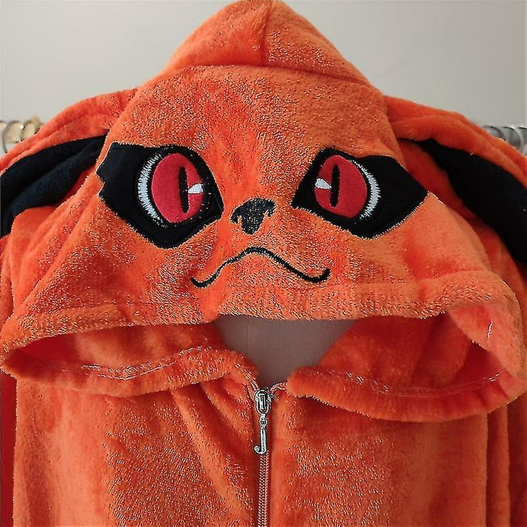 Uzumaki Bijuu Kurama Kyuubi Cosplay Costume Adult Unisex Kigurumi Pajamas Flannel Jumpsuit Sleepwear Onesies Gifts High Quality Walmart