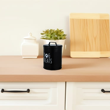 WHAMVOX  Dog Containers for Food Airtight Treat Jar Snack Storage Black