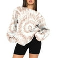 thumbnail image 3 of ShomPort Womens Crewneck Sweatshirt Casual Loose Long Sleeve Tie-Dye Pullover Tops Fall Fashion Outfits, 3 of 4