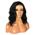thumbnail image 3 of DOPI Short Wavy Synthetic Bob Black Black Wig Women for wig, 3 of 4