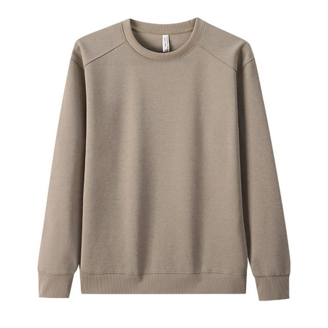 Yaoyar T-Shirt Décontracté pour Hommes à Manches Longues et Col Rond, Couleur Unie, Confortable, Polyvalent pour Usage Quotidien