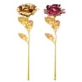 thumbnail image 1 of Chapado En Oro De Tallo Largo Flor De Rosa Artificial Romántico Día De San Valentín Amante Regalo Adornos Para El Hogar 24K seitruly HA024592-06, 1 of 6