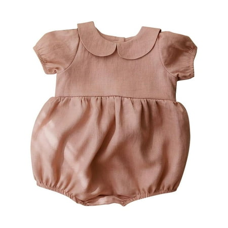 

ZRBYWB Toddller Baby Girls Dresses Romper Cotton Linen Solid Baby Cloth Daily Wear Summer Sleeveless Climbing Cloth Baby Girl Clothes