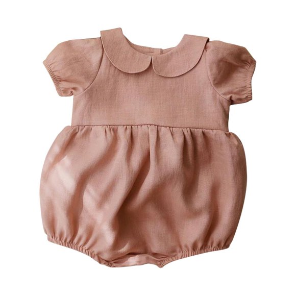 WEAIXIMIUNG Girls Dresses Size 10-12 Fancy Green Toddller Baby Girls Romper Linen Solid Baby Cloth Daily Wear Summer Sleeveless Climbing Cloth