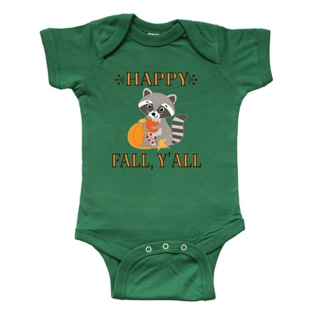 

Inktastic Happy Fall Y All Thanksgiving Raccoon Gift Baby Boy or Baby Girl Bodysuit