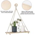 thumbnail image 3 of estantes para colgar en la pared, estante flotante de cuerda de columpio de madera para marcos de fotos y plantas pequeñas, estante de pared de macramé, decoración bohemia para el hogar para dormitori JFHHH pequeña, 3 of 5
