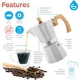 thumbnail image 3 of GROSCHE MILANO STONE Stovetop Espresso Maker, Moka Pot, 9 Espresso Cups, Fossil Grey, 3 of 10