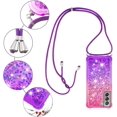 thumbnail image 5 of Samsung Galaxy S21 FE (Not S21) Case,Strap Crossbody Gradient Quicksand Bling Sparkle Flowing Liquid Floating with Neck Cord Lanyard Strap Cover for Samsung Galaxy S21 FE LSGS Pink Mauve, 5 of 14